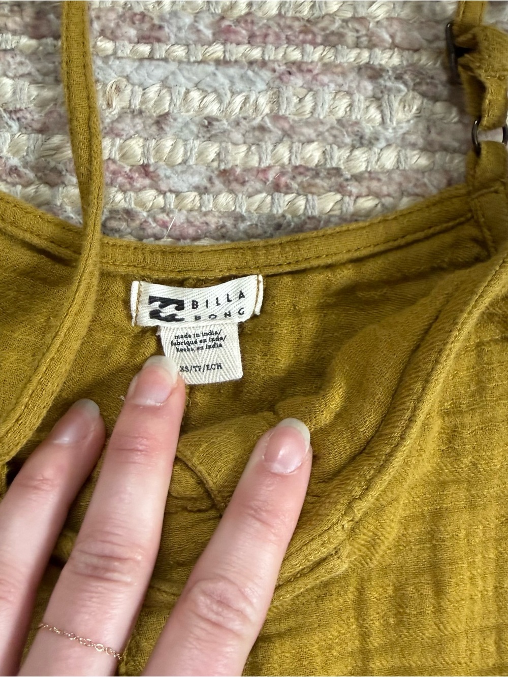 Billabong Mustard Yellow Gauze Jumpsuit - Picture 3 of 12